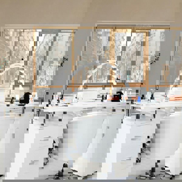 Monstershop Professional Manicure Table & LED Half Moon Lamp