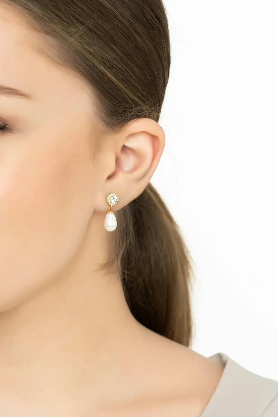 Latelita Timeless Pearl Teardrop Earrings Gold