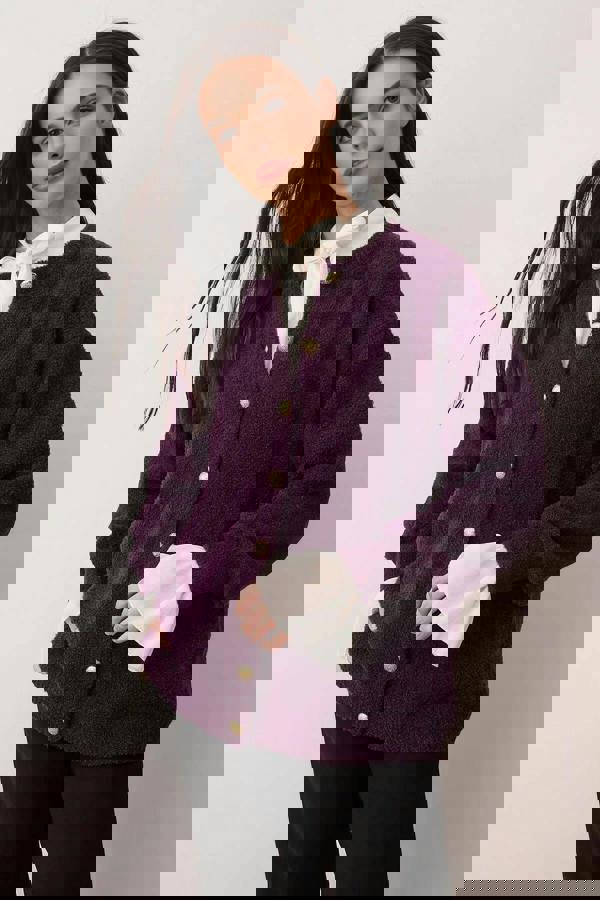 WOVCOR Bouclé Soft Fabric Knit Cardigan