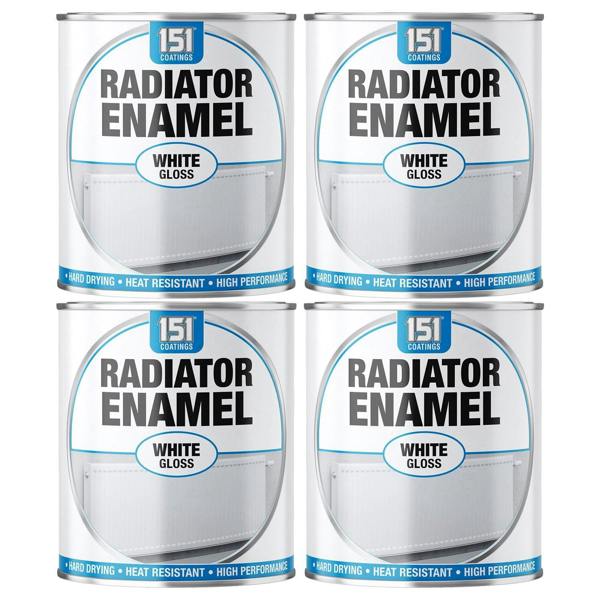 151 4X Radiator Enamel White Gloss Paint 300ml