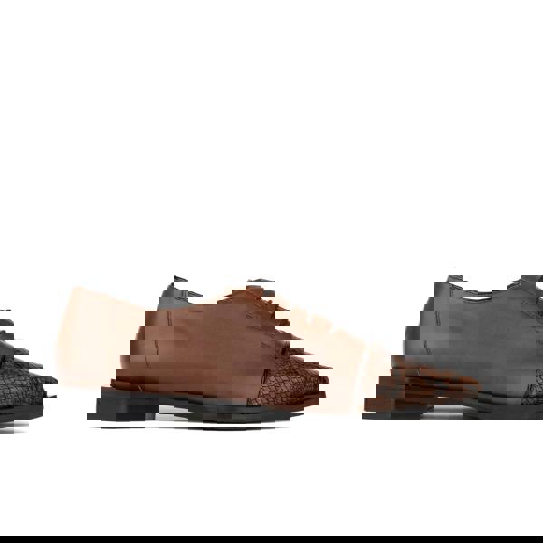 Embassy London Sloan - Brown & Snake - Women's Leather Oxford with Snakeskin toe