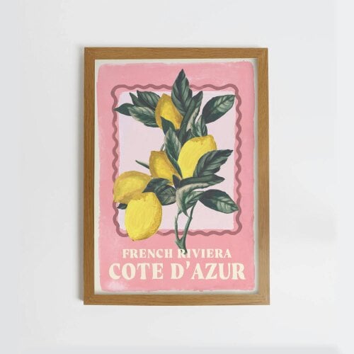 Joules Squeeze the Day 50 X 70 Wood Frame | Pink