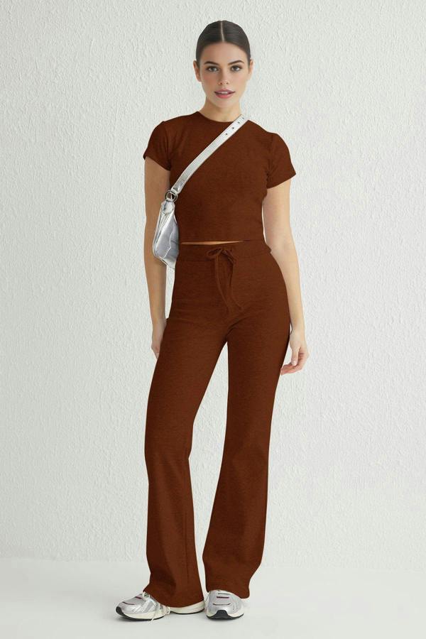 WOVCOR 2-Piece Fitted Stretch Woven Top & Pants Set