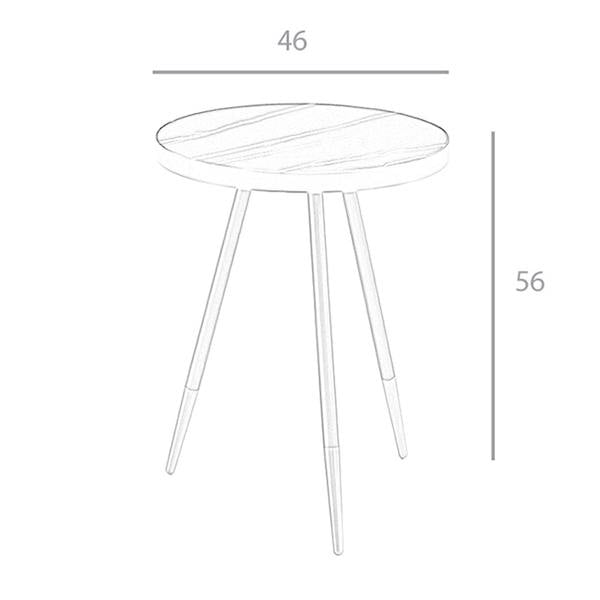 Angel Cerdá Round Corner Table in Porcelain Marble and Black Steel 2069