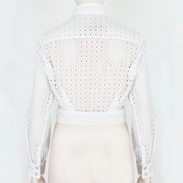 Alaia luxurious macrame jacket in white