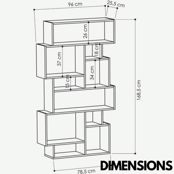 Rafaelo Mobilia 168.5CM Tall Display Stand Oak