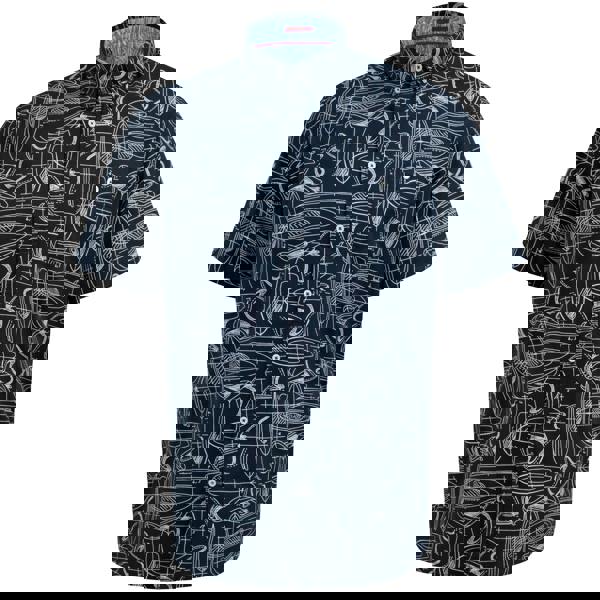 Duke Mens D555 Worthing Surfboard Short-Sleeved Shirt - Navy - 