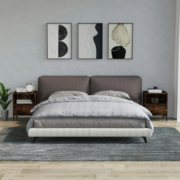 Berkfield Bedside Cabinets 2 pcs Smoked Oak 40x35x50 cm