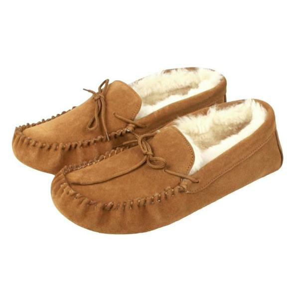 Eastern Counties Leather Unisex Adult Seb Sheepskin Moccasins - Chestnut/Natural