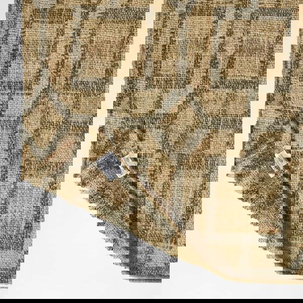 HOMESCAPES Tiran Brown Geometric Handwoven Jute Rug