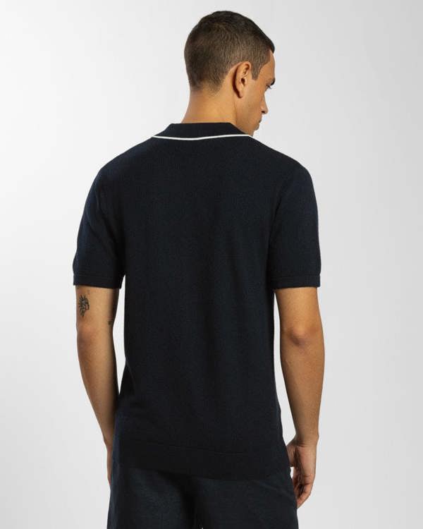 Steel & Jelly Knitted Short Sleeve Shirt With Contrast Tipping
