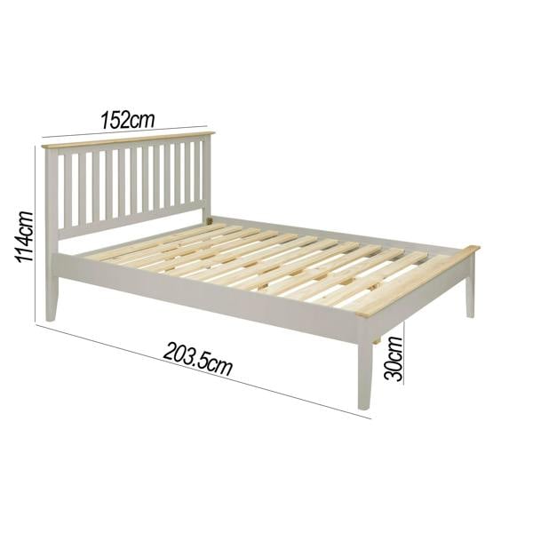 Statement Furniture Pembroke Bed Frame with Slatted Headboard Double 4ft6 King 5ft