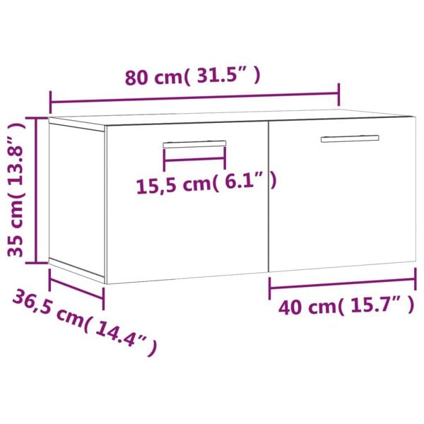 Berkfield Wall Cabinet White 80x36.5x35 cm Engineered Wood