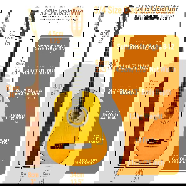 XF 3/4 Size Classical Guitar Pack Natural Classical Guitars#Colour_Natural