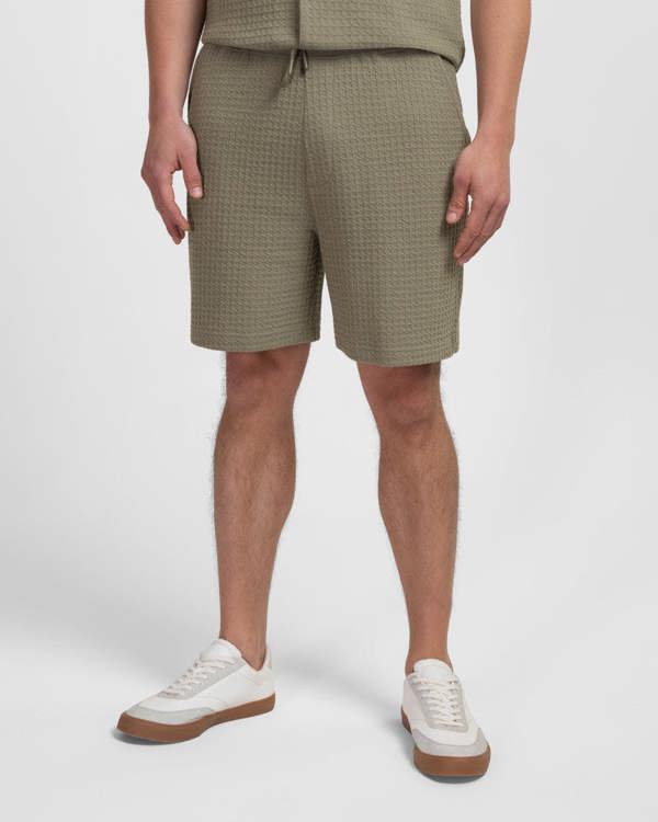 Steel & Jelly Leyton - Check Texture Jersey Shorts