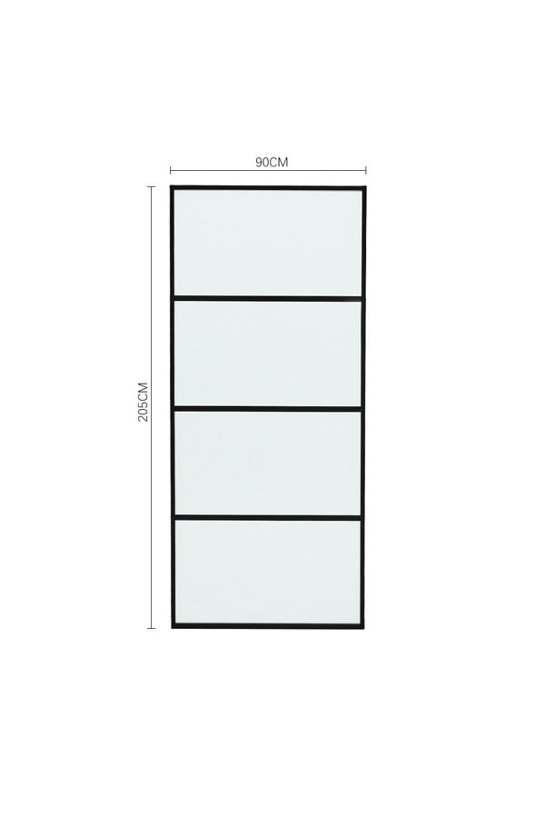 Living and Home Clear Glass Sliding Barn Door with Slide Guide Hardware Kit