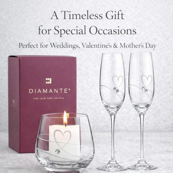 Romance Tealight & Champagne Flutes Gift Set