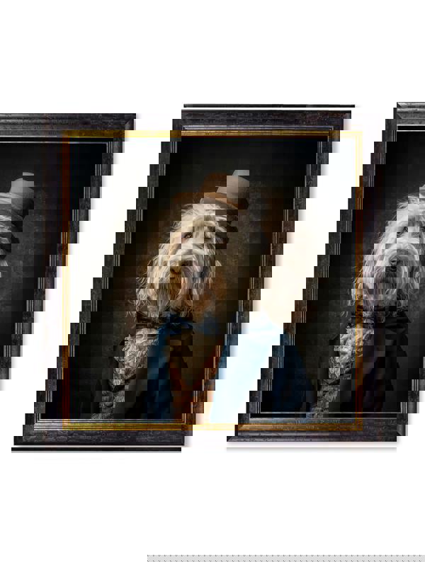Exceptional Art Sir Wooliam - Gentleman Old English Sheepdog Oxford Square Frame