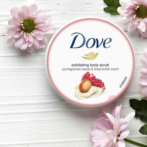 Dove Exfoliating Body Scrub with Pomegranate Seeds & Shea Butter Scent 225ml 4pk