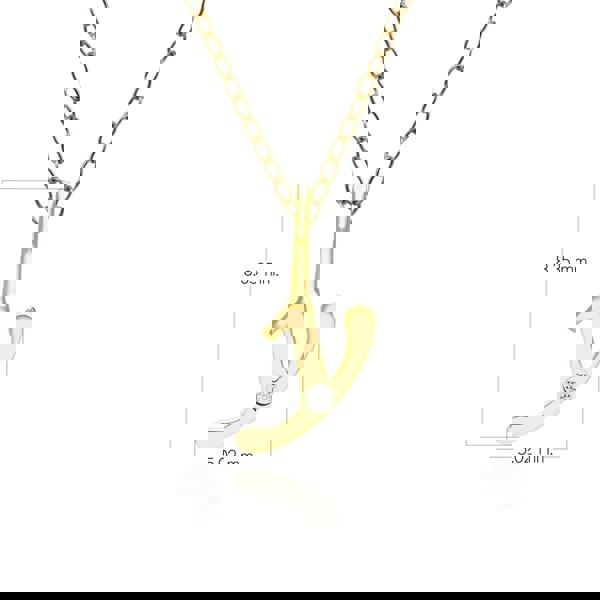 191P0795019 Alphabet Letter Y Diamond pendant in 9ct Yellow Gold Dimensions
