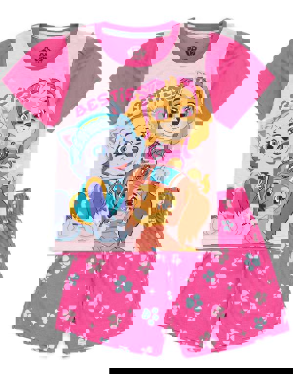 Paw Patrol Girls Multicoloured Besties Short Sleeve Short Leg Pyjama Set