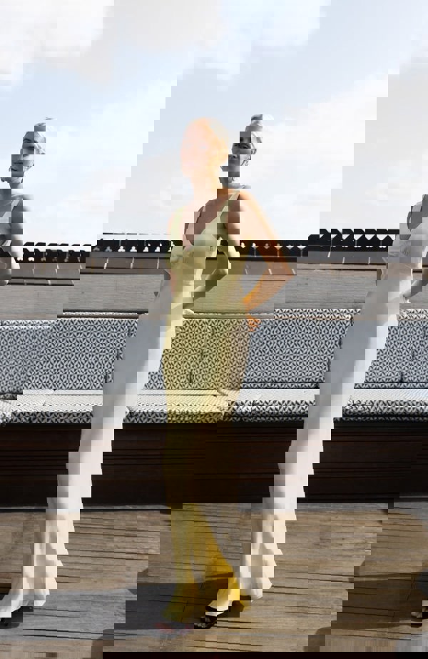 Rewritten London Amelia Bridesmaid Dress in Lemonade Yellow Satin