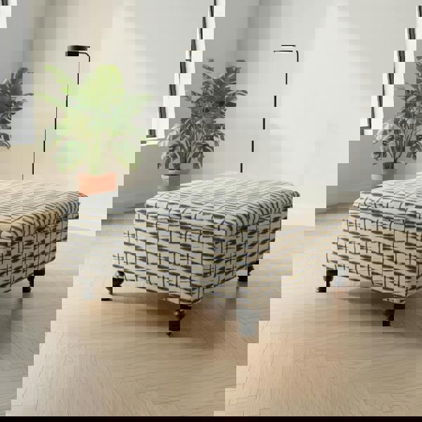 Large square ottoman coffee table with concealed storage compartment