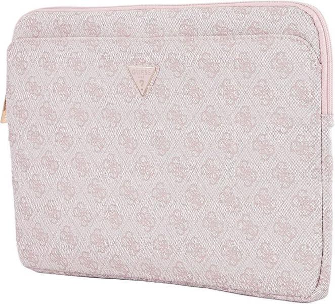 Guess 4G Zipper Pocket Triangle Logo Laptop Sleeve for 14" MacBook Pink -GUCS14ZP4DPTP