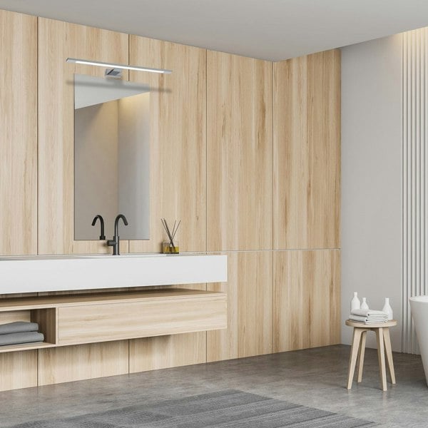 Milagro Shine Chrome LED 12W Wall Lamp Stylish Polished Chrome Light With IP44 Rating Perfect For Mounting Above A Bathroom Mirror