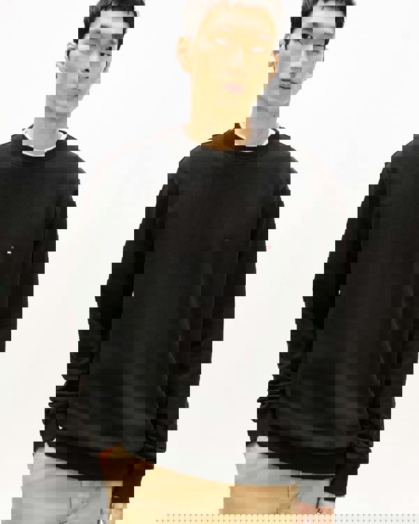 Tommy Hilfiger Essential Mens Terry Cotton Crew Neck - Black