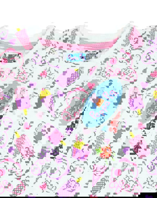 Peppa Pig Girls White Character Short Sleeved T-Shirt