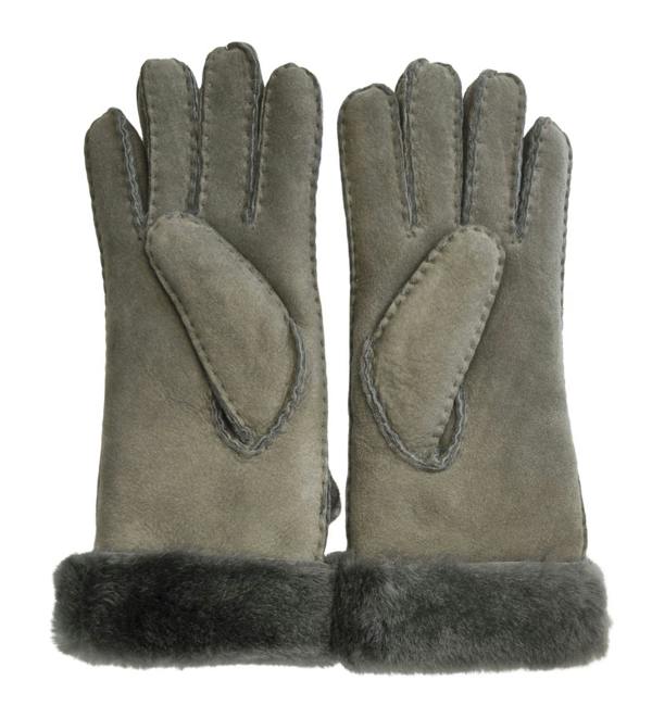Infinity Leather Womens Genuine Sheepskin Suede Gloves with Roll Up/Down Cuff