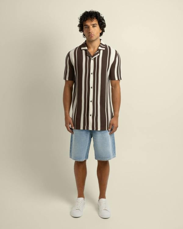 Larsson & Co Anker - Waffle Stripe Short Sleeve Shirt