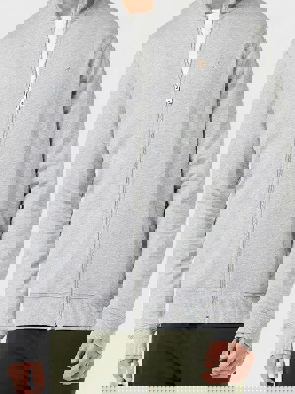 Farah Vance Full Zip Sweater Light Marl Grey