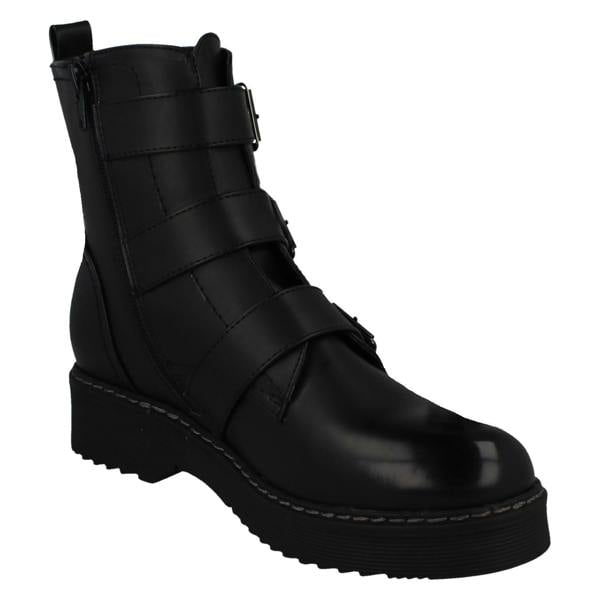 Spot On Ladies Spot On Buckle Ankle Boots F51069