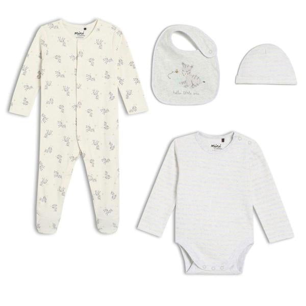 Baby Unisex 4pc Essentials Gift Set, Multicolour - Minicuddles