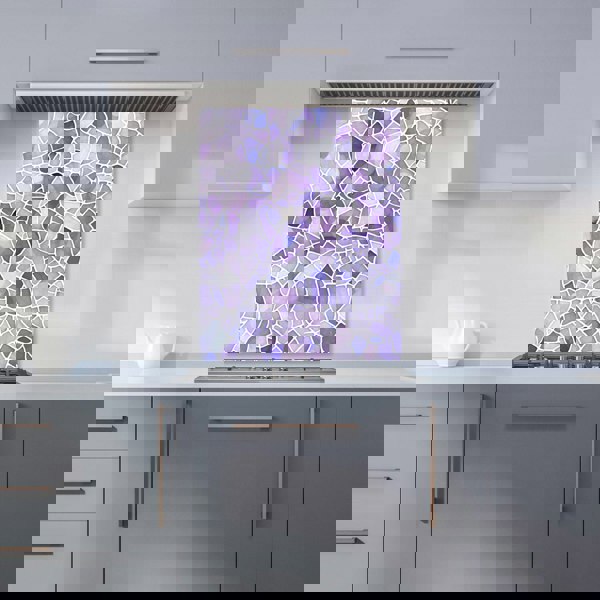 Warren Reed - Designer Purple and White Mosaic Design Kitchen Splashback
