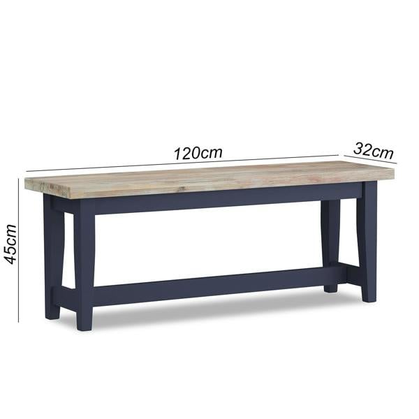 Statement Furniture Florence Bench Wooden Dining Table Seat 120cm Long