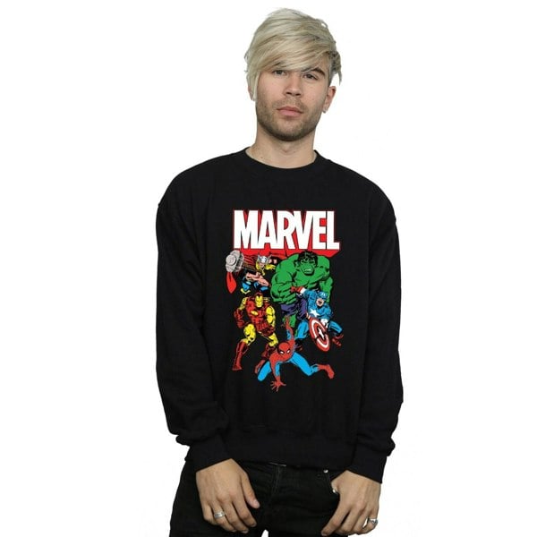 Marvel Mens Hero Group Sweatshirt - Black