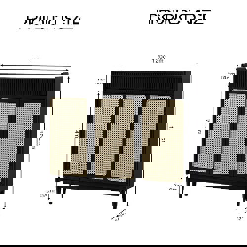 Merton Rattan Shoe Storage With Drawer, Black-Rit Concept-Rit Concept