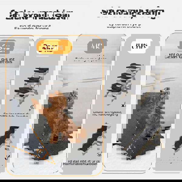 Skylos 3-Step Pet Stair Dog Ramp for Sofa Bed High Density Foam Non-Slip Ladder