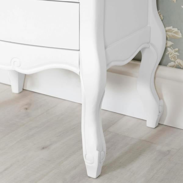 Statement Furniture Juliette Vintage Chic 3 Drawer Bedside Table with Crystal Handles