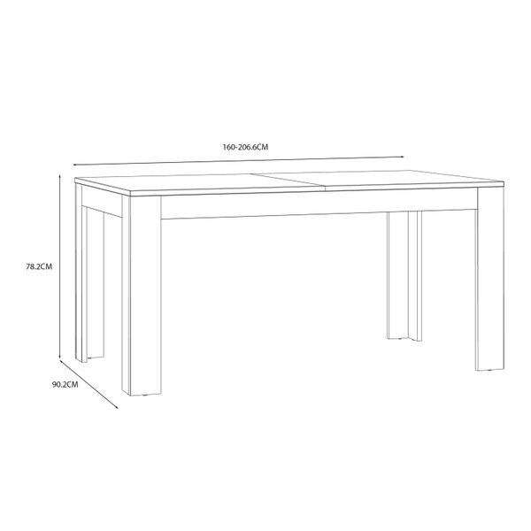 Wyld Haus Bramblecroft White and Natural Oak Wood Extending Dining Table