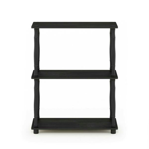 WALPLUS Sturdy Turn-N-Tube 3-Tier Compact Multipurpose Shelf Display Rack with Classic Tube, Americano/Black for Living Room