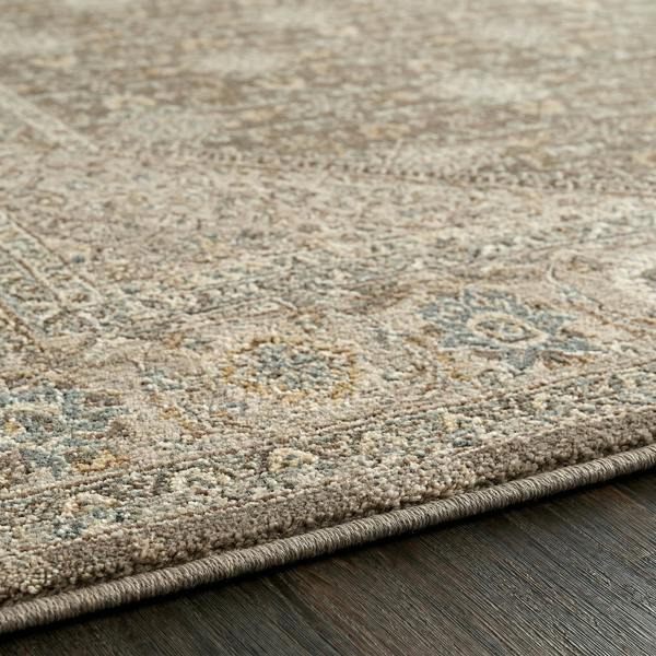 Livabliss Arda-Vintage Taupe Brown Grey Traditional Boho Fringe Rug
