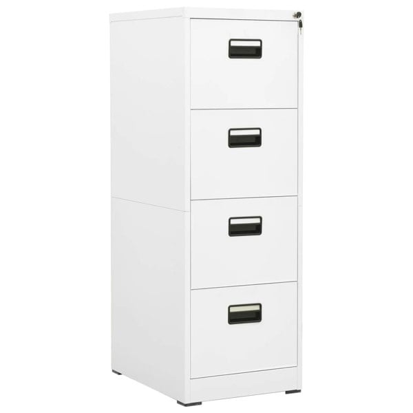 Berkfield Filing Cabinet White 46x62x133 cm Steel