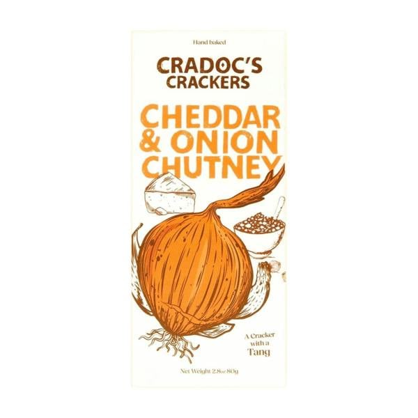 Cradoc's Cheddar & Onion Chutney Crackers (80g)