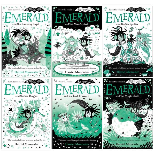 World of Isadora Moon Emerald Series 6 Books Collection Set – (Magic Shell, Lost Treasure, New Arrival, Sea Dragon, Sea Sprites, Runway Royal)