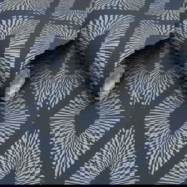 Next Deco Triangle Wallpaper - Navy - 10m