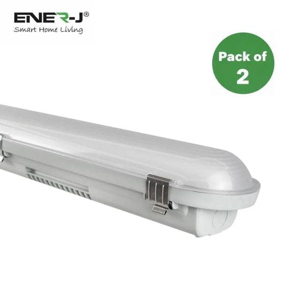 ENER-J Non Corrosive Waterproof Fitting, 1.5M 50W, 120 Lumens/W, CCT switchable with 4W Emergency | Pack of 2